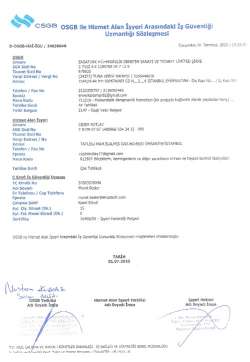 İş güvenliği Uzmanlığı Sözleşmesi